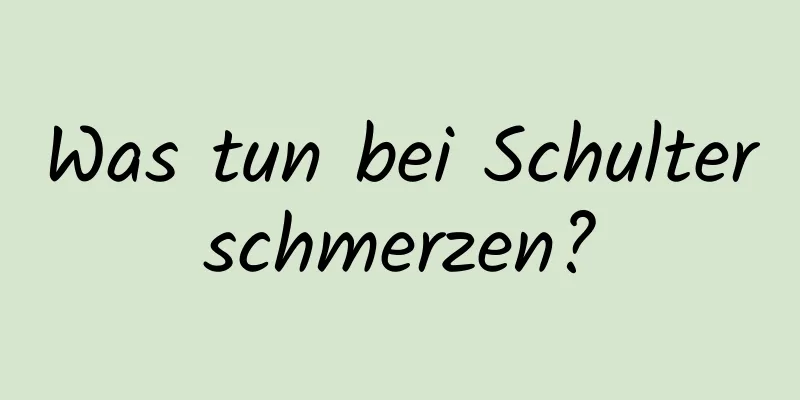 Was tun bei Schulterschmerzen?