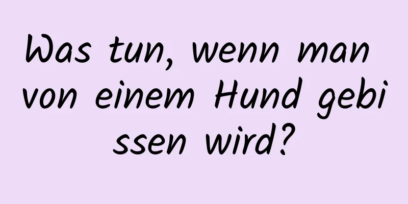 Was tun, wenn man von einem Hund gebissen wird?