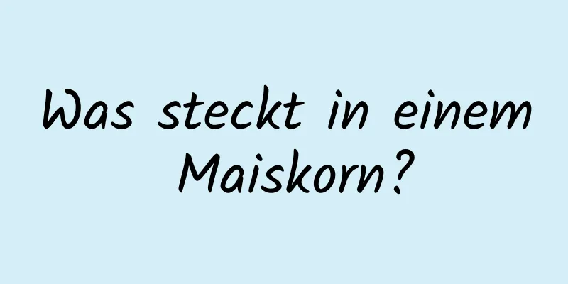 Was steckt in einem Maiskorn?