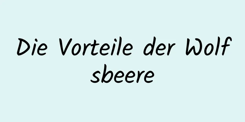 Die Vorteile der Wolfsbeere