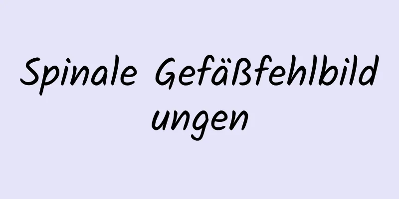 Spinale Gefäßfehlbildungen