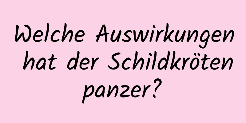 Welche Auswirkungen hat der Schildkrötenpanzer?