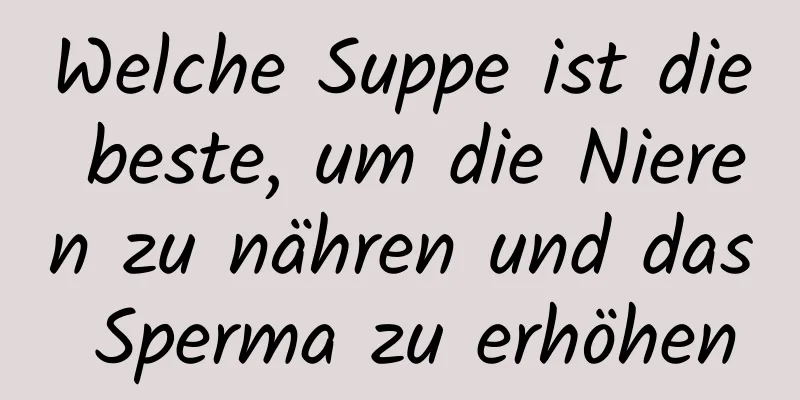 Welche Suppe ist die beste, um die Nieren zu nähren und das Sperma zu erhöhen