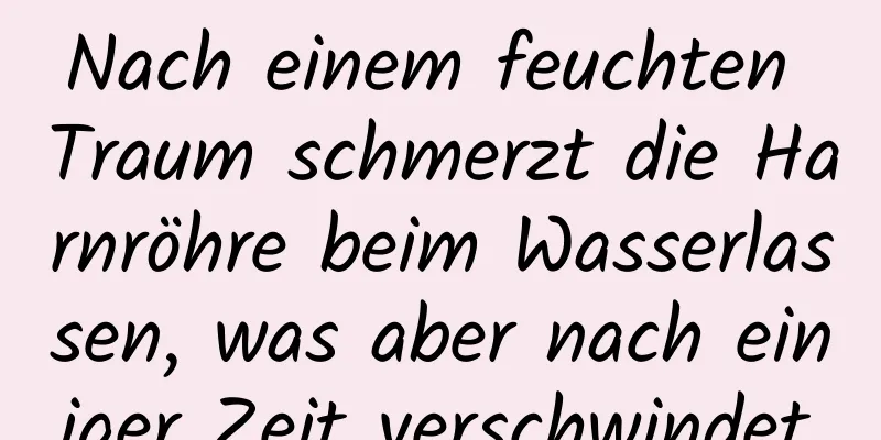 Nach einem feuchten Traum schmerzt die Harnröhre beim Wasserlassen, was aber nach einiger Zeit verschwindet.