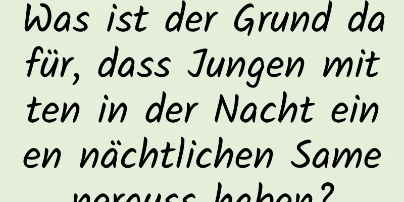 Was ist der Grund dafür, dass Jungen mitten in der Nacht einen nächtlichen Samenerguss haben?