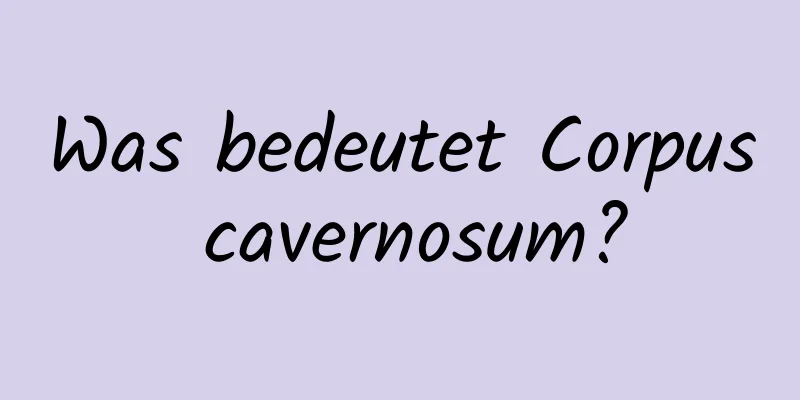 Was bedeutet Corpus cavernosum?