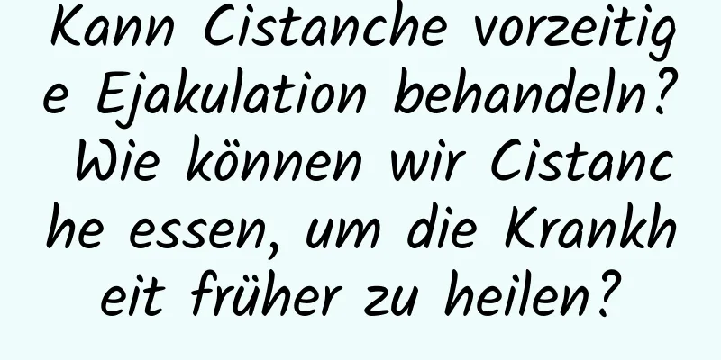 Kann Cistanche vorzeitige Ejakulation behandeln? Wie können wir Cistanche essen, um die Krankheit früher zu heilen?