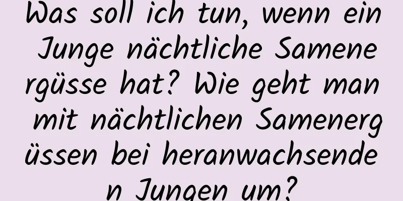 Was soll ich tun, wenn ein Junge nächtliche Samenergüsse hat? Wie geht man mit nächtlichen Samenergüssen bei heranwachsenden Jungen um?