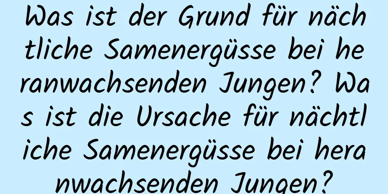 Was ist der Grund für nächtliche Samenergüsse bei heranwachsenden Jungen? Was ist die Ursache für nächtliche Samenergüsse bei heranwachsenden Jungen?