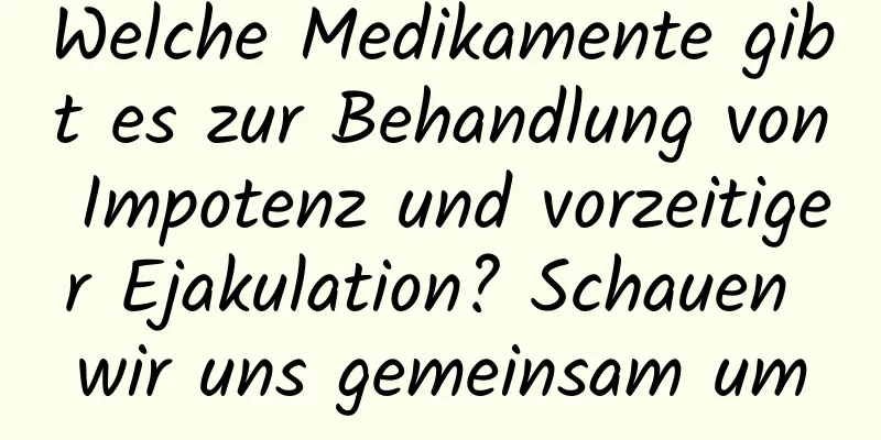 Welche Medikamente gibt es zur Behandlung von Impotenz und vorzeitiger Ejakulation? Schauen wir uns gemeinsam um