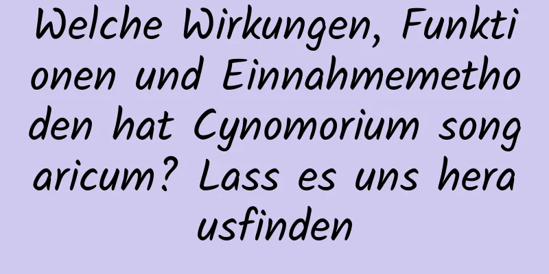 Welche Wirkungen, Funktionen und Einnahmemethoden hat Cynomorium songaricum? Lass es uns herausfinden