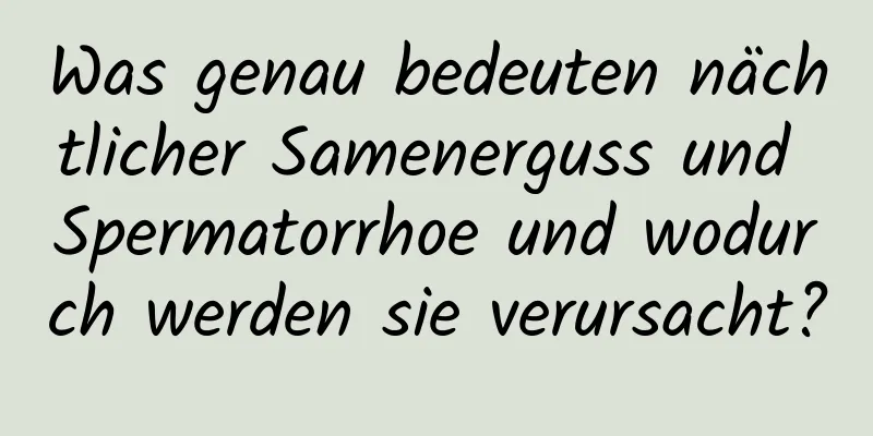 Was genau bedeuten nächtlicher Samenerguss und Spermatorrhoe und wodurch werden sie verursacht?