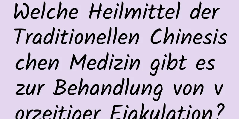 Welche Heilmittel der Traditionellen Chinesischen Medizin gibt es zur Behandlung von vorzeitiger Ejakulation?