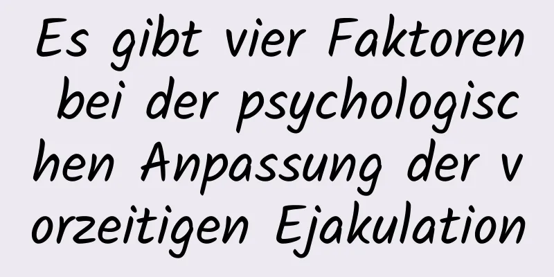 Es gibt vier Faktoren bei der psychologischen Anpassung der vorzeitigen Ejakulation