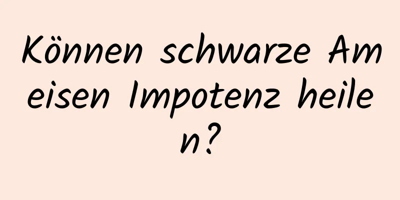 Können schwarze Ameisen Impotenz heilen?