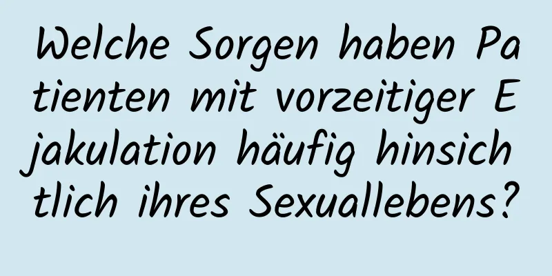 Welche Sorgen haben Patienten mit vorzeitiger Ejakulation häufig hinsichtlich ihres Sexuallebens?