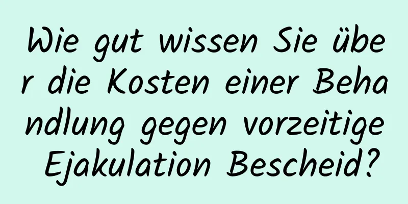 Wie gut wissen Sie über die Kosten einer Behandlung gegen vorzeitige Ejakulation Bescheid?