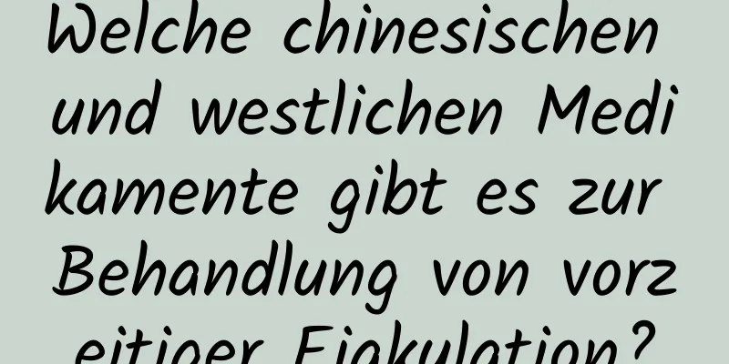 Welche chinesischen und westlichen Medikamente gibt es zur Behandlung von vorzeitiger Ejakulation?