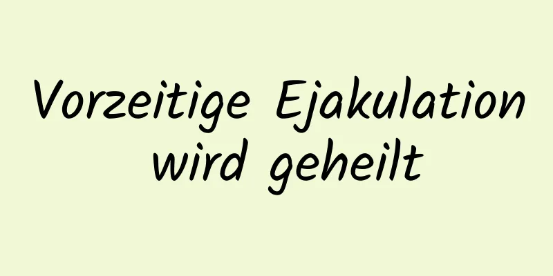 Vorzeitige Ejakulation wird geheilt