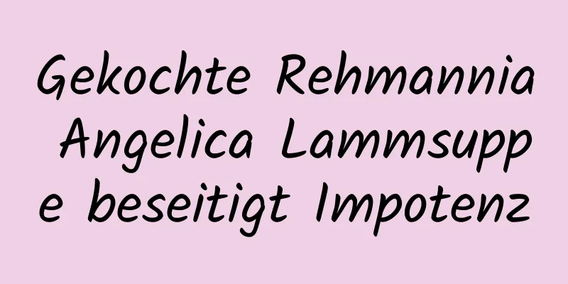 Gekochte Rehmannia Angelica Lammsuppe beseitigt Impotenz