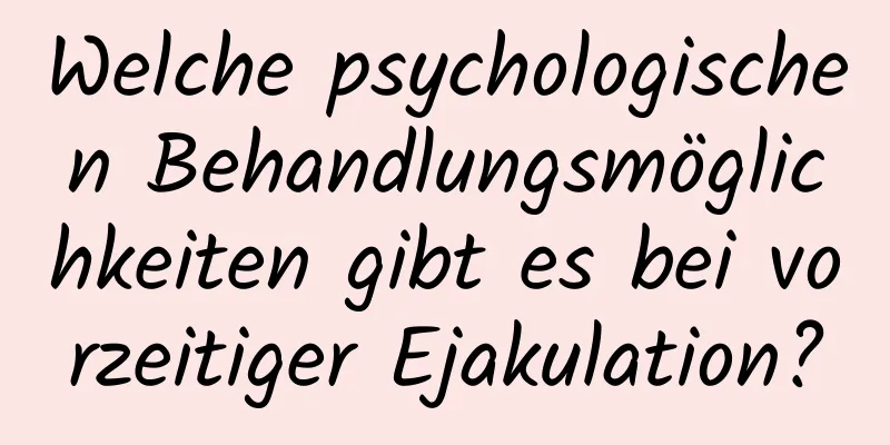 Welche psychologischen Behandlungsmöglichkeiten gibt es bei vorzeitiger Ejakulation?