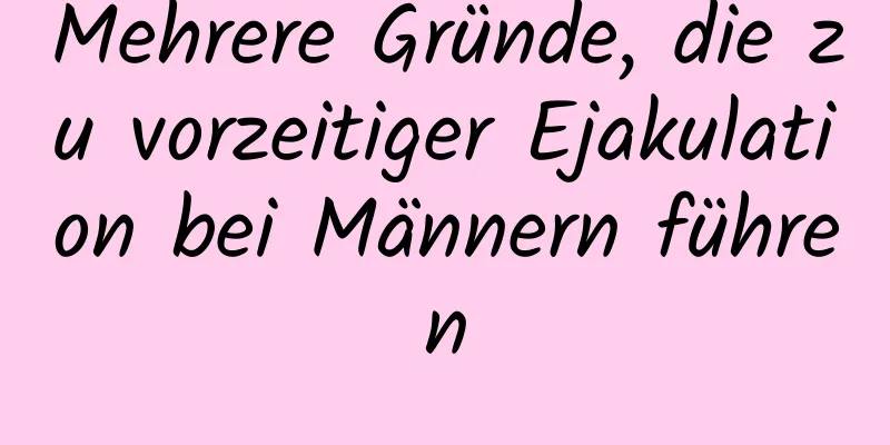 Mehrere Gründe, die zu vorzeitiger Ejakulation bei Männern führen