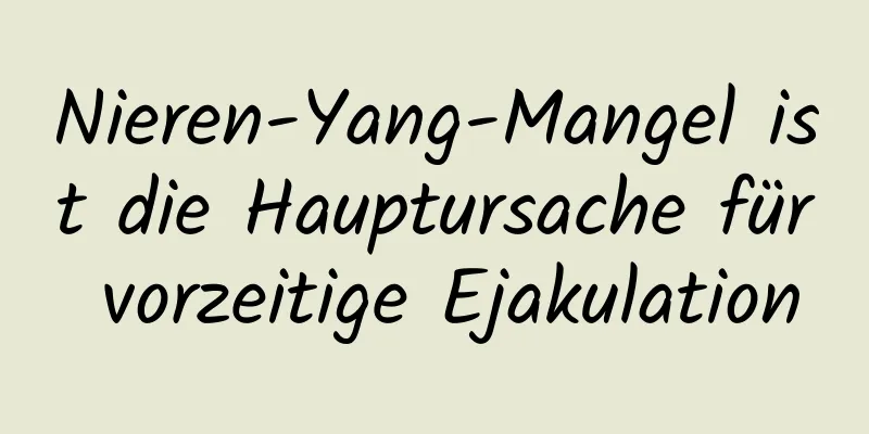 Nieren-Yang-Mangel ist die Hauptursache für vorzeitige Ejakulation