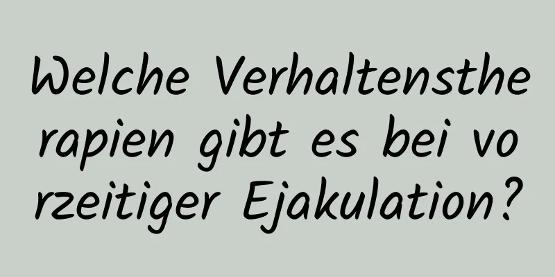 Welche Verhaltenstherapien gibt es bei vorzeitiger Ejakulation?