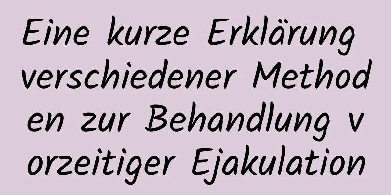 Eine kurze Erklärung verschiedener Methoden zur Behandlung vorzeitiger Ejakulation