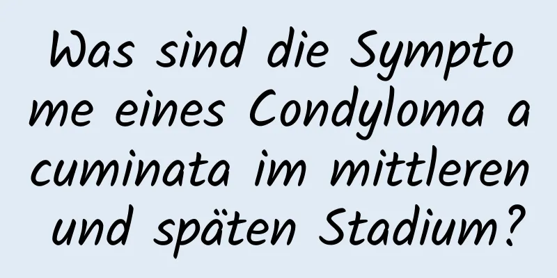 Was sind die Symptome eines Condyloma acuminata im mittleren und späten Stadium?