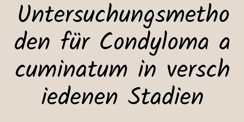 Untersuchungsmethoden für Condyloma acuminatum in verschiedenen Stadien