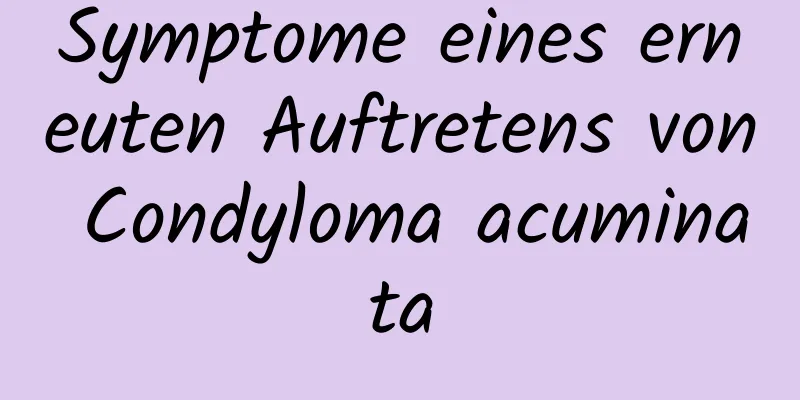 Symptome eines erneuten Auftretens von Condyloma acuminata